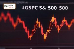 Bearish candlestick chart of S&P 500 Recession Risk with rising volatility signals
