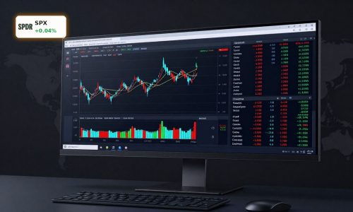 S&P 500 Middle East Conflict risk shown by volatile stock and oil market screens