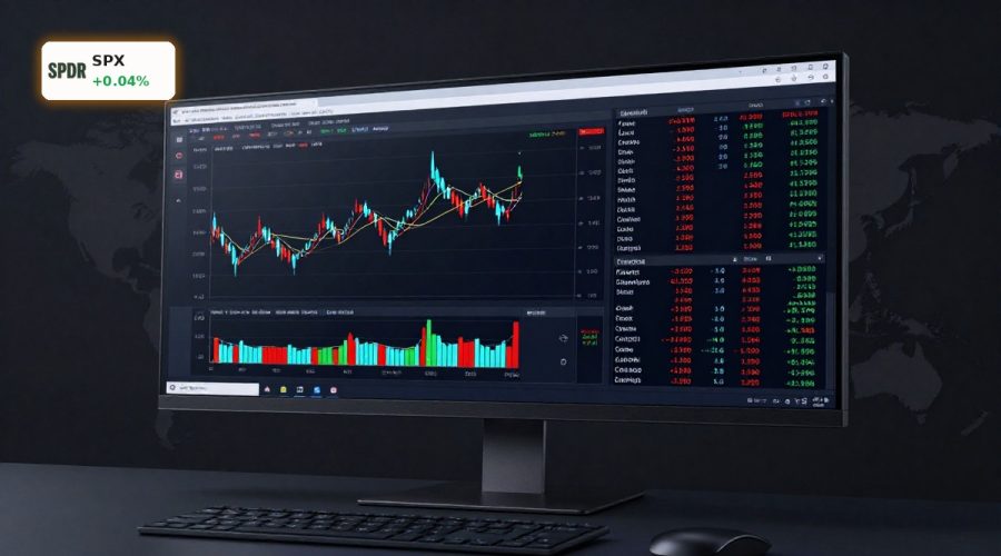 S&P 500 Middle East Conflict risk shown by volatile stock and oil market screens