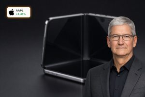 Premium foldable iPhone concept on dark background highlighting Apple Foldable Forecast demand boom