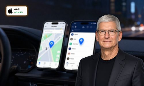 Apple Maps Advertising highlighted on an iPhone showing a promoted local business pin