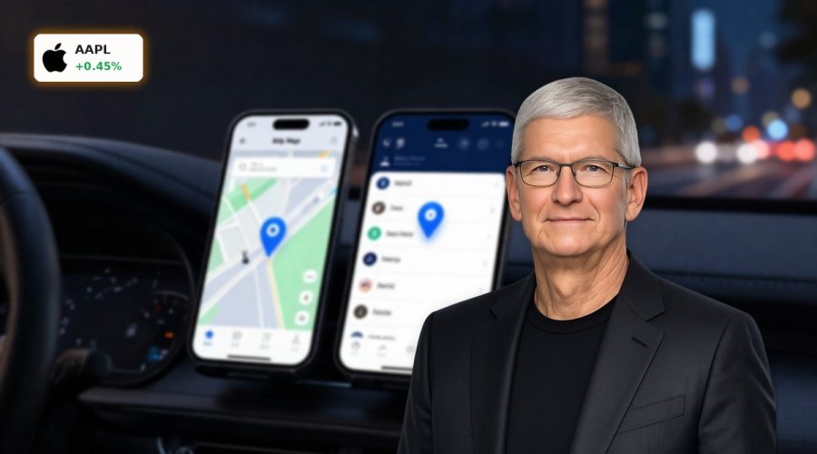 Apple Maps Advertising highlighted on an iPhone showing a promoted local business pin