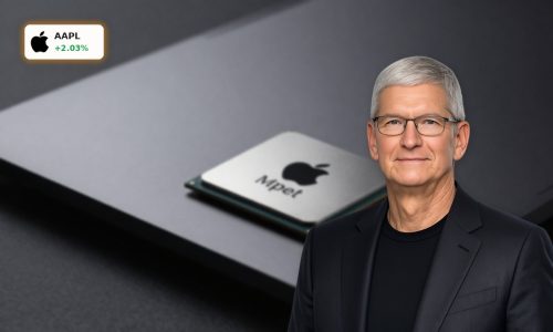 Apple Chip Deal concept with Apple silicon processor and Intel wafer reflections highlighting new AI supply chain strategy