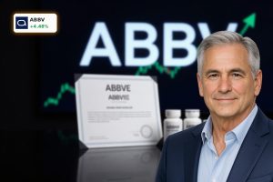 AbbVie Earnings optimism visualized with ABBV stock focus and pharma products in premium lighting