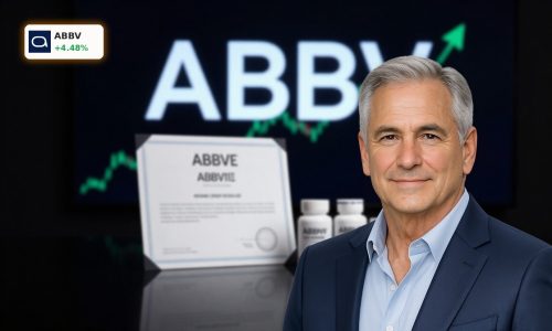 AbbVie Earnings optimism visualized with ABBV stock focus and pharma products in premium lighting