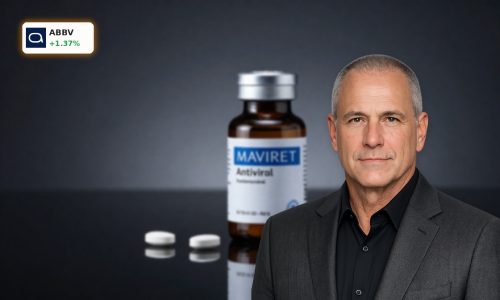 AbbVie MAVIRET Approval highlighted with MAVIRET antiviral treatment packaging for acute hepatitis C
