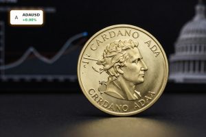 Cardano ADA coin under spotlight symbolizing Cardano Regulation clarity amid market capitulation risks