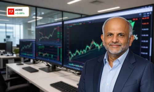 Adobe Buyback drives tech stock higher as traders watch a sharp price rebound on trading screens.