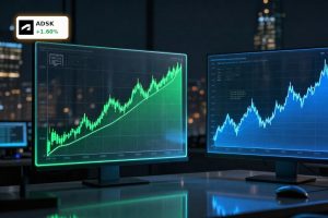 Autodesk Valuation contrasted with Snowflake risk through stable vs volatile stock charts