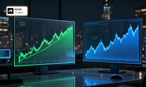 Autodesk Valuation contrasted with Snowflake risk through stable vs volatile stock charts
