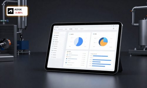 Autodesk Acquisition concept with enterprise tablet for industrial maintenance and asset management software