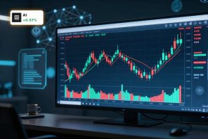 Trading desk chart reflecting C3.ai AI Strategy pullback and reset risk in 2026
