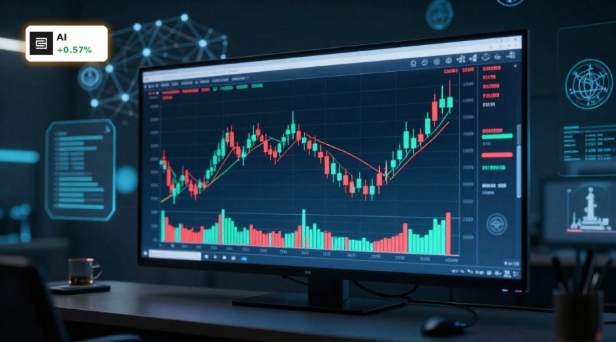 Trading desk chart reflecting C3.ai AI Strategy pullback and reset risk in 2026