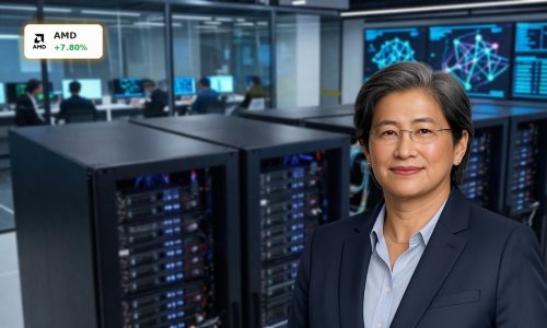 Advanced Micro Devices AI Strategy visualized through high-end AI data center servers and accelerators.