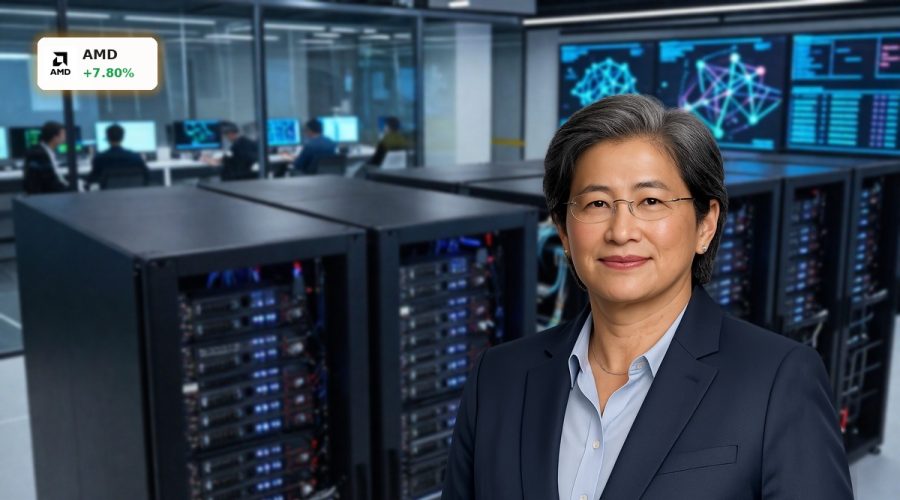 Advanced Micro Devices AI Strategy visualized through high-end AI data center servers and accelerators.