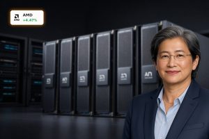 High-end AMD AI Demand server GPUs and CPUs powering next-gen data center racks
