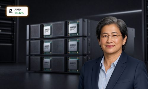 Advanced Micro Devices AI Servers with EPYC CPUs and Instinct GPUs in a dark data center rack