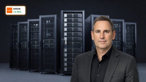 Amazon AI Infrastructure with AI server racks, custom chips, and satellite-linked data center hardware