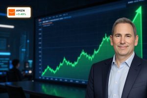 AMZN stock chart surging higher ahead of Amazon Earnings and AI capex update