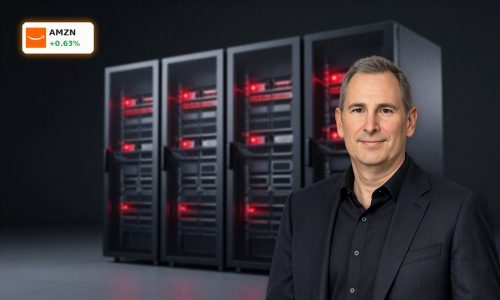 Amazon AWS Outage visualized by dimly lit data center racks under thermal stress