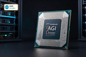 Arm Holdings AGI CPU on sleek server board symbolizing AI data-center growth