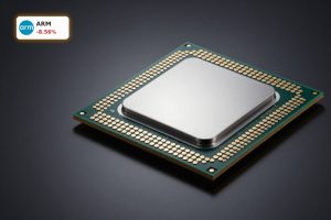 Arm Holdings Semiconductor Selloff focus on premium AI semiconductor chip in dark studio lighting