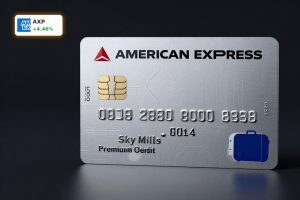 American Express Delta Partnership premium travel card with airline-themed luxury staging