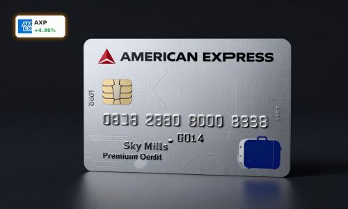 American Express Delta Partnership premium travel card with airline-themed luxury staging