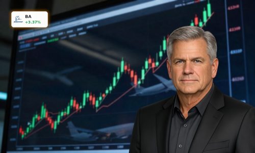 Boeing Earnings reaction shown by volatile stock chart in aviation-focused trading floor