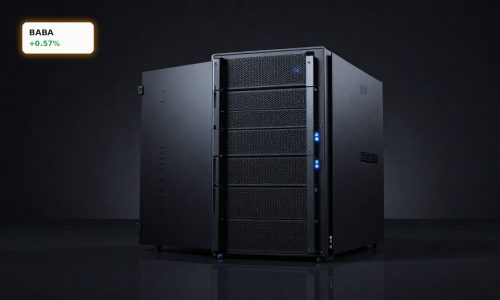 Alibaba Pentagon Blacklist risk highlighted with Alibaba Cloud server hardware on dark background