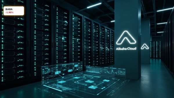 Alibaba AI Investment in high-tech data center server room