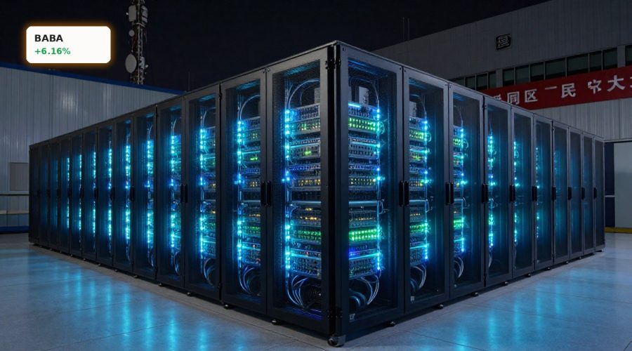 Alibaba AI Infrastructure powering a high-density Zhenwu chip data center cluster in China