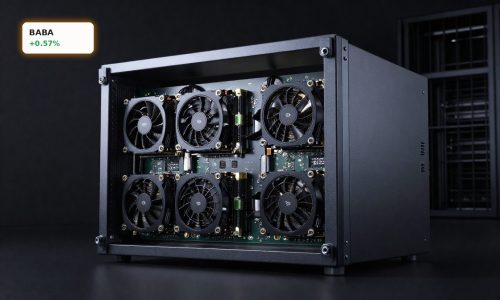 Alibaba Chip Smuggling risk highlighted by AI server racks with advanced chips in a secure data center