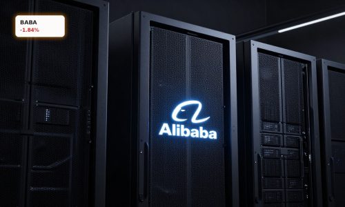 Alibaba Earnings under pressure with cloud servers and AI chips symbolizing profit slump and tech investment shift