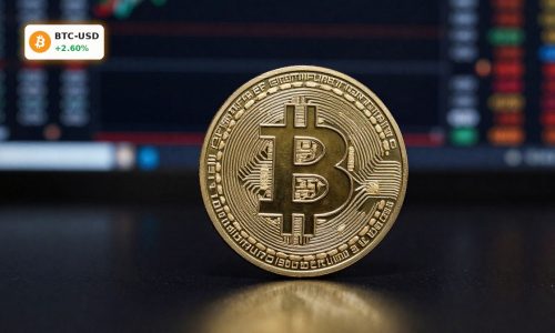 Premium Bitcoin coin close-up for Bitcoin Market Analysis near record highs