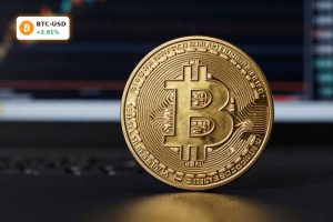 Golden Bitcoin in dramatic lighting symbolizing Bitcoin All-Time High rally and ETF-driven demand