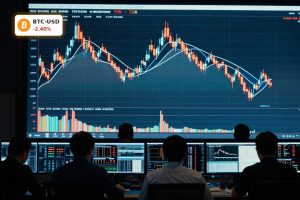 Bitcoin Market Analysis chart showing volatile BTCUSD price near key resistance and potential short squeeze zone