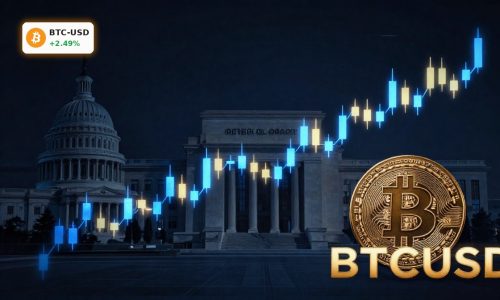 Bullish BTCUSD candlestick chart symbolizing Bitcoin Regulation rally and ETF-driven gains