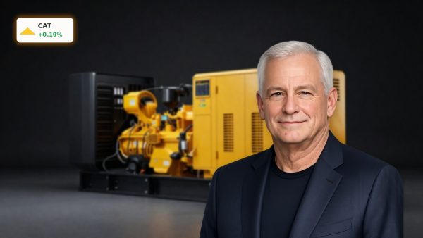 Caterpillar Data Center prime power generator set for hyperscale AI infrastructure on dark studio background
