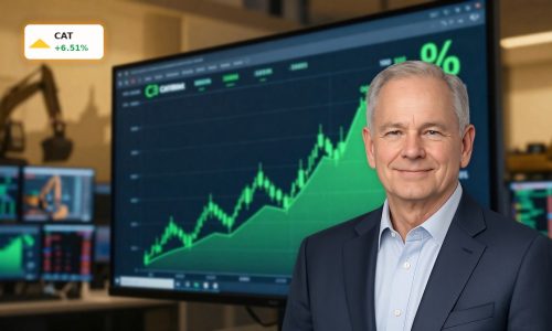 Caterpillar CFO Change drives strong CAT stock rally in trading room scene.