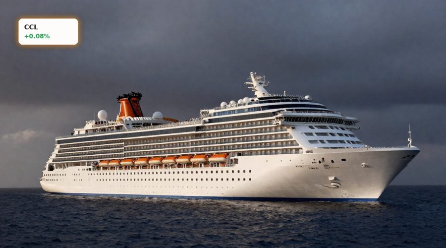 Carnival cruise ship at sea under moody sky reflecting Carnival Earnings outlook and fuel price risks