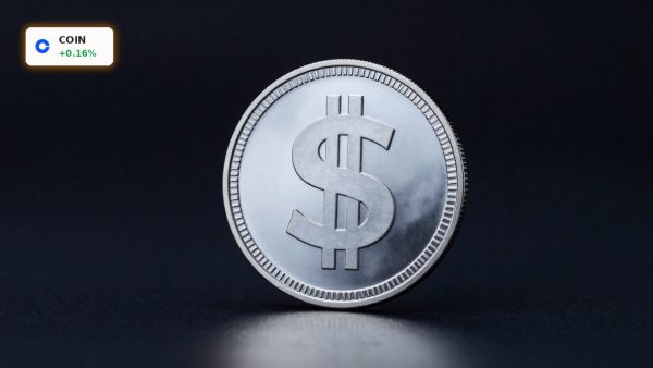 Coinbase Stablecoin Open USD token in premium product shot on dark background