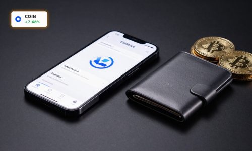 Coinbase Earnings reflected by Coinbase app with crypto coins after 7.7% stock surge
