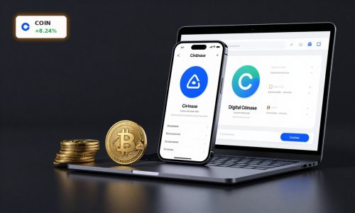 Coinbase Stablecoin USDC coins and trading screen symbolizing DeFi revenue growth