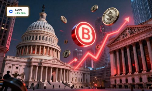 Coinbase Stablecoin Regulation spotlight as stock surges on USDC yield and GENIUS Act hopes