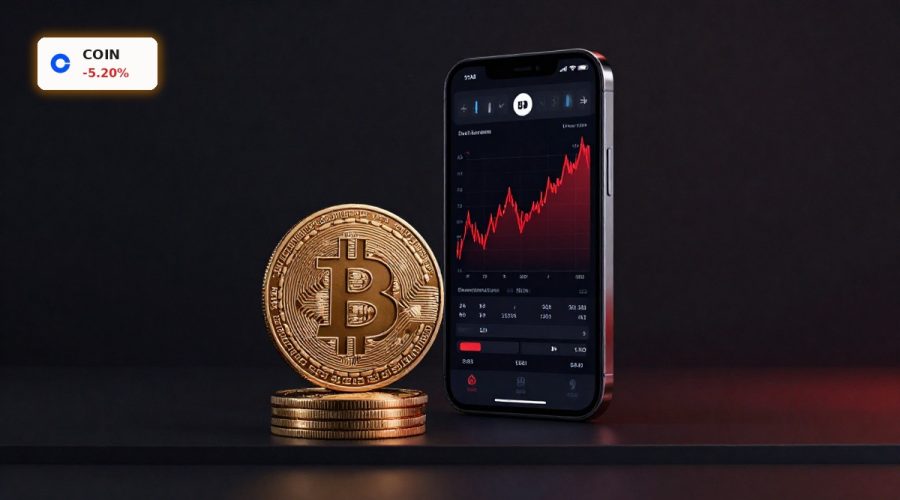 Coinbase Bitcoin Plunge Deepens as COIN Drops -5.2%