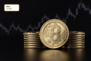 USDC stablecoin coins under moody light reflecting Circle Clarity Act Regulation impact on yields