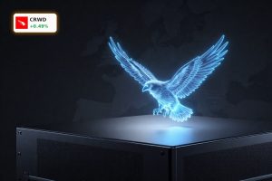 CrowdStrike Forecast visualized with AI-powered Falcon cybersecurity platform and EU data sovereignty theme