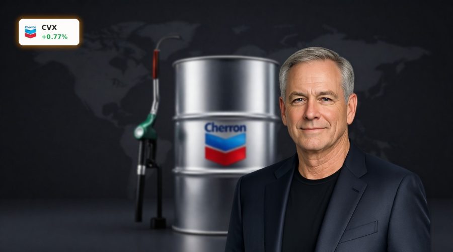 Chevron Middle East Crisis concept with oil barrel and pump against dark backdrop symbolizing surging crude prices