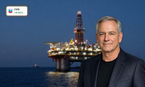 Chevron Geopolitics offshore oil platform under dramatic sky during elevated crude prices